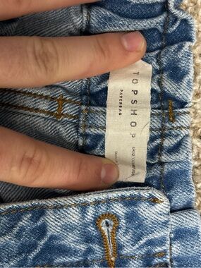 Topshop Light Blue Denim Jeans with Gold Stitching